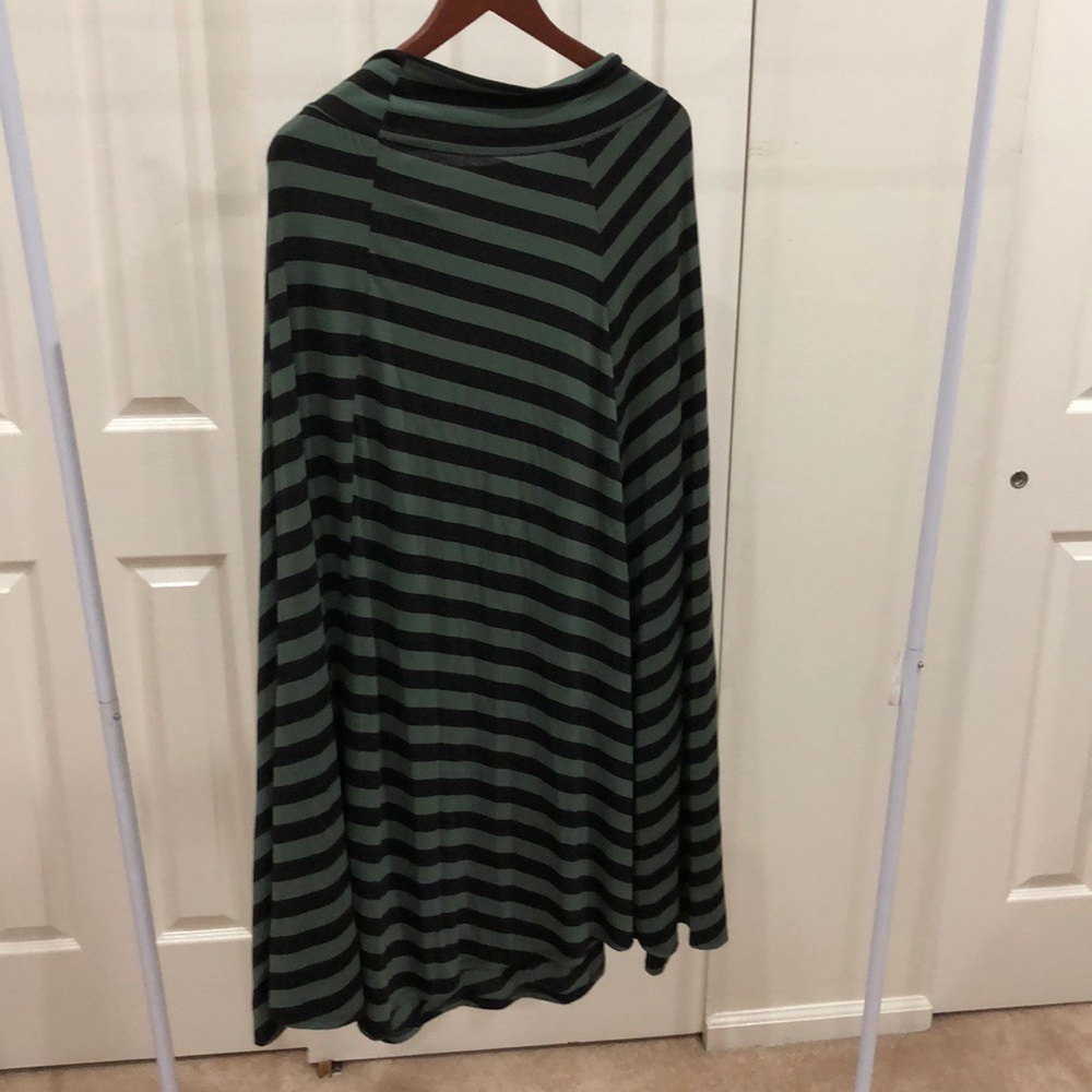Green & strip long ankle skirt